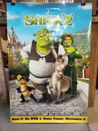 Shrek 2 2004 27x40 Rolled Dvd Promo Poster