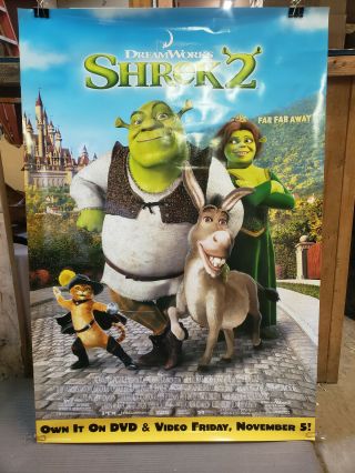 Shrek 2 2004 27x40 rolled dvd promo poster 2