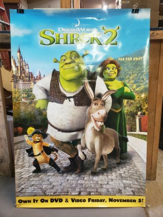 Shrek 2 2004 27x40 rolled dvd promo poster 3