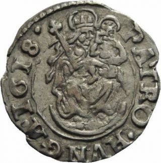 1618 Hungary Silver Denar - King Mathias - Habsburg Dynasty;virgin Mary,  5