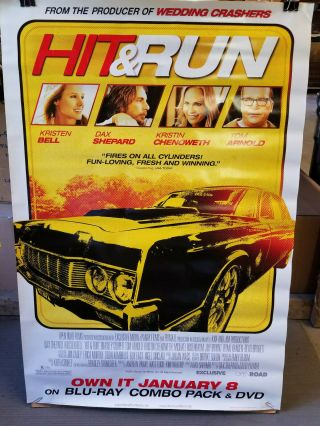 Hit And Run 2013 27x40 Rolled Dvd Promotional Poster