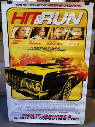 Hit and Run 2013 27x40 Rolled dvd promotional poster 2