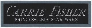 Carrie Fisher Star Wars Princess Leia Nameplate Autographed Signed Book - Photo