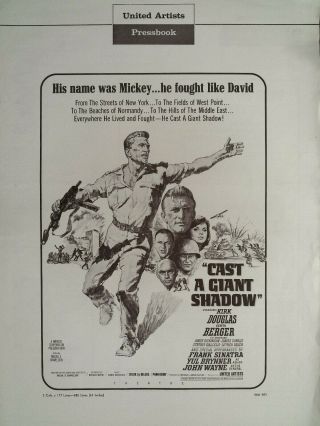 Cast A Giant Shadow Pressbook No Cuts Kirk Douglas,  John Wayne,  Frank Sinatra