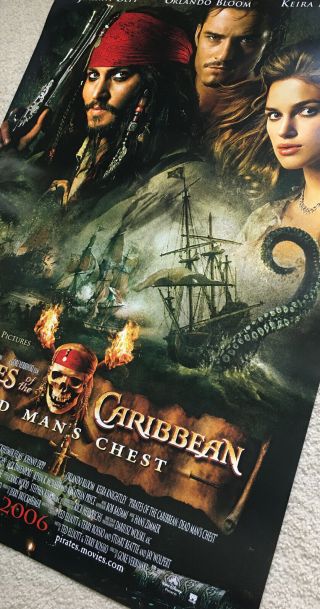 PIRATES OF THE CARIBBEAN 2 Theatrical Release Poster - DEAD MAN ' S CHEST - 27 x 38 2