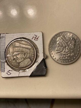 Adolf Hitler 1935 Memorial Coin 5 Rm German Coin