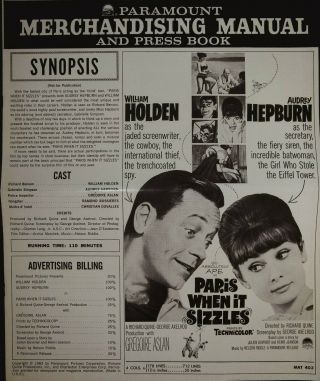 Paris When It Sizzles Pressbook 1964 William Holden,  Audrey Hepburn