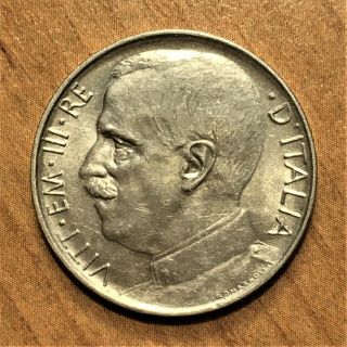 1921 R Italy 50 Centesimi Coin,  Vittorio Emanuele Iii,  Km 61.  1