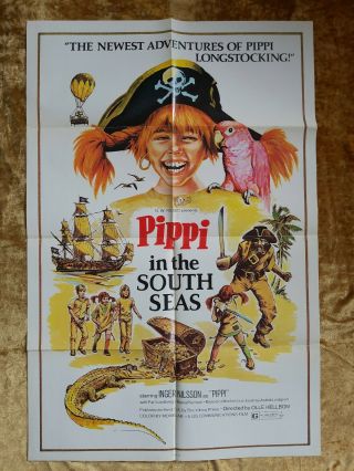 Pippi In The South Seas Folded One Sheet Movie Poster 27 " X41 " Inger Nilsson