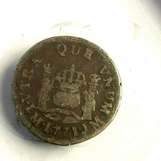 1771 Lima Jm Peru 1/2 Real,  Carlos Iii Spain Empire Colonial Silver Coin