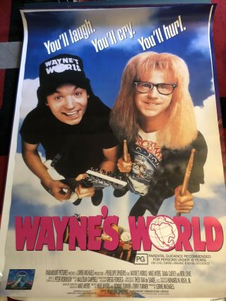 Wayne’s World Australian Video Release Poster Vgc