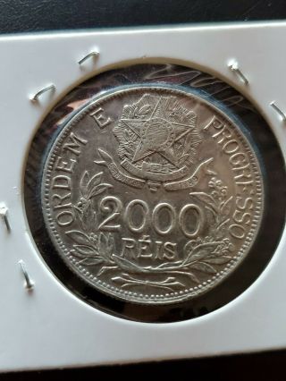 1912 Silver Brazil 2000 Reis