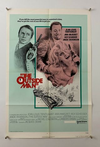 Outside Man Movie Poster (fine, ) One Sheet 1973 Mob Crime 5460