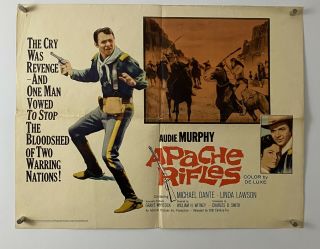 Apache Rifles Movie Poster (good, ) Half Sheet 1964 Audis Murphy 689