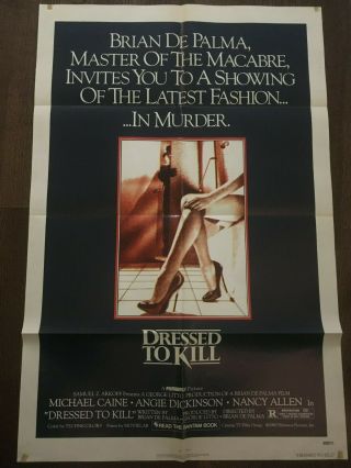 Dressed To Kill One - Sheet Poster 1980,  De Palma,  Vg/exc