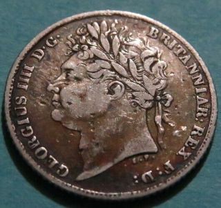 1826 Great Britian Sixpence Sterling Silver Vf Cond.  - Combined