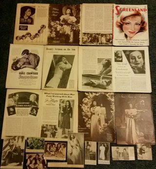 1930s - 1940s Clippings Of Joan Crawford