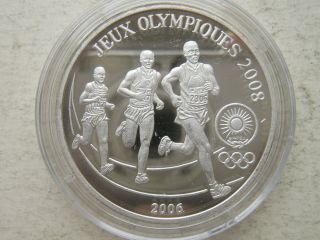 Rwanda 500 Francs 2006 Beijing Olympics 2008 Runners Silver Proof Coin