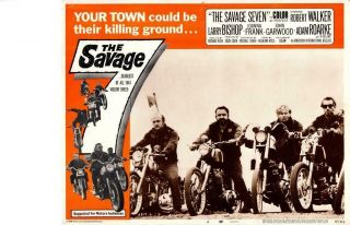 The Savage Seven 1968 Release Lobby Card Biker Gang Dick Clark