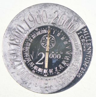 Silver - World Coin - 2000 Isle Of Man 1 Crown - World Silver Coin 099