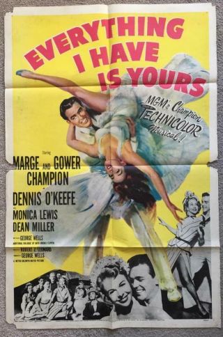 Marge & Gower Champion Dancing Everything I Have Is Yours 1952 Movie Poster 2798