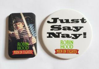 Rare 1993 Robin Hood Men In Tights Movie Promo Button Mel Brooks Cary Elwes Pin