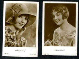 Vintage Madge Bellamy Two (2) German Ross Postcards 1920 