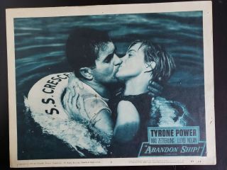 1957 Orig Abandon Ship Lobby Card 11x14 5 57/71 Tyrone Power/mai Zetterling