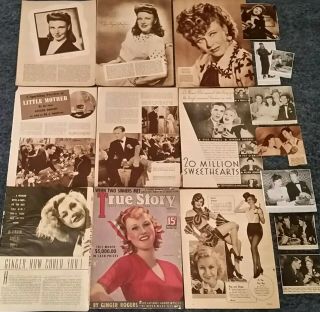 1930s - 1940s Clippings Of Ginger Rogers