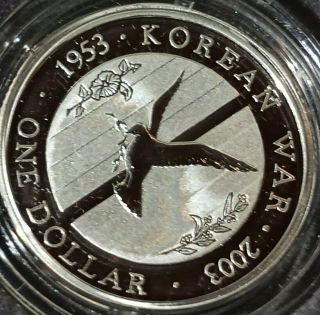2003 Australia $1 Silver Proof Coin,  End Of The Korean War