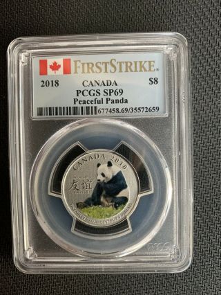 2018 Canada $8 Peaceful Panda Pcgs Sp69