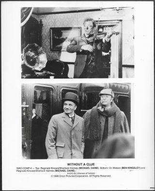 Sherlock Holmes Michael Caine 1980s Promo Photo Ben Kingsley
