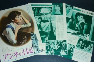 Millie Perkins The Diary Of Anne Frank 1967 Japan Movie Ad & Clippings Lh/m