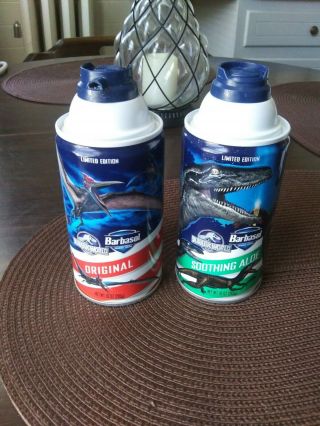 Barbasol Shaving Cream Jurassic World Limited Edition 2 Empty Cans For Display