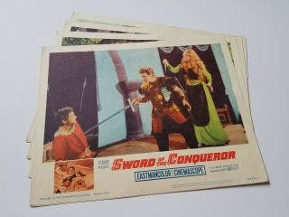 1962 Sword Of The Conqueror Lobby Card Set 11x14 " Jack Palance Italian Epic
