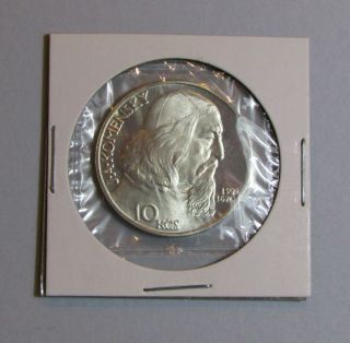 1957 Czechoslovakia 10 Korun Silver Proof Coin Komensky Pp Czech Comenius