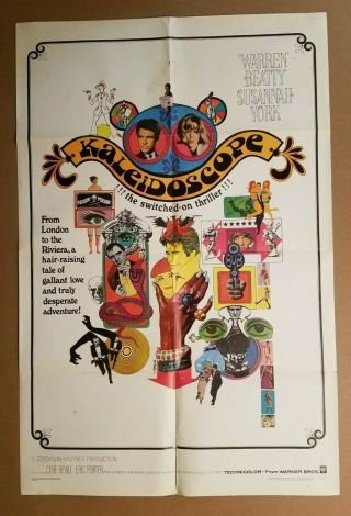 Kaleidoscope 1966 27 " X 41 " One - Sheet Poster Warren Beatty,  Bob Peak Art 66/311