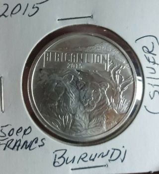 Better - 2015 Burundi 5000 Francs - 1 Oz.  Silver African Lion 187