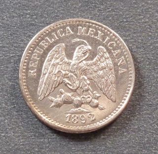 Mexico - Republic,  Silver 5 Centavos,  1892