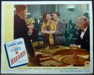 Paulette Goddard 1940s Lobby Card Hazard Roulette Wheel Casino