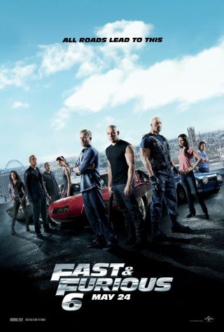 Fast & Furious 6 Movie Poster Mini 11x17 Vin Diesel Rip Paul Walker