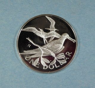 1973 British Virgin Island 1 Dollar Coin - Silver - Proof