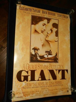 Giant Elizabeth Taylor James Dean R96 Rolled One Sheet Poster Double Sided