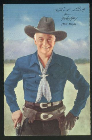 Western Movie Star Hopalong Cassidy (bill Boyd) Promotional Post Card