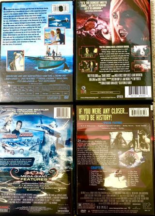 4 SHARK MOVIES DVDs Jaws The Revenge Shark Exorcist Shark Attack 3 2