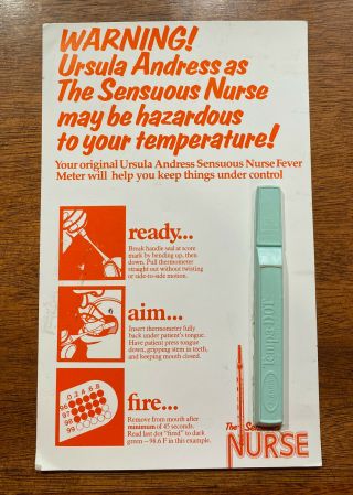 Ursula Andress The Sensuous Nurse 1975 Orig Promotional Thermometer