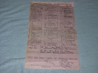 974 Steve McQueen Movie The Towering Inferno Production Call Sheet 3