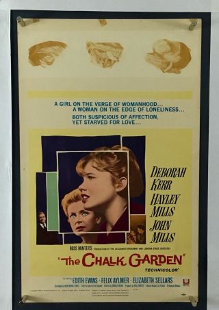 Chalk Garden Movie Poster (verygood) Window Card 1964 Rolled Wc005