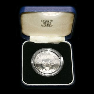 Falkland Islands 50 Pence 1983 Proof.  925 Silver 150th Anniversary Crown