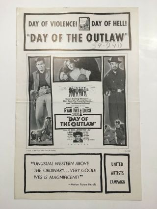 Day Of The Outlaw Pressbook 1959 8pages 11” X 17 " Movie Poster Art 317